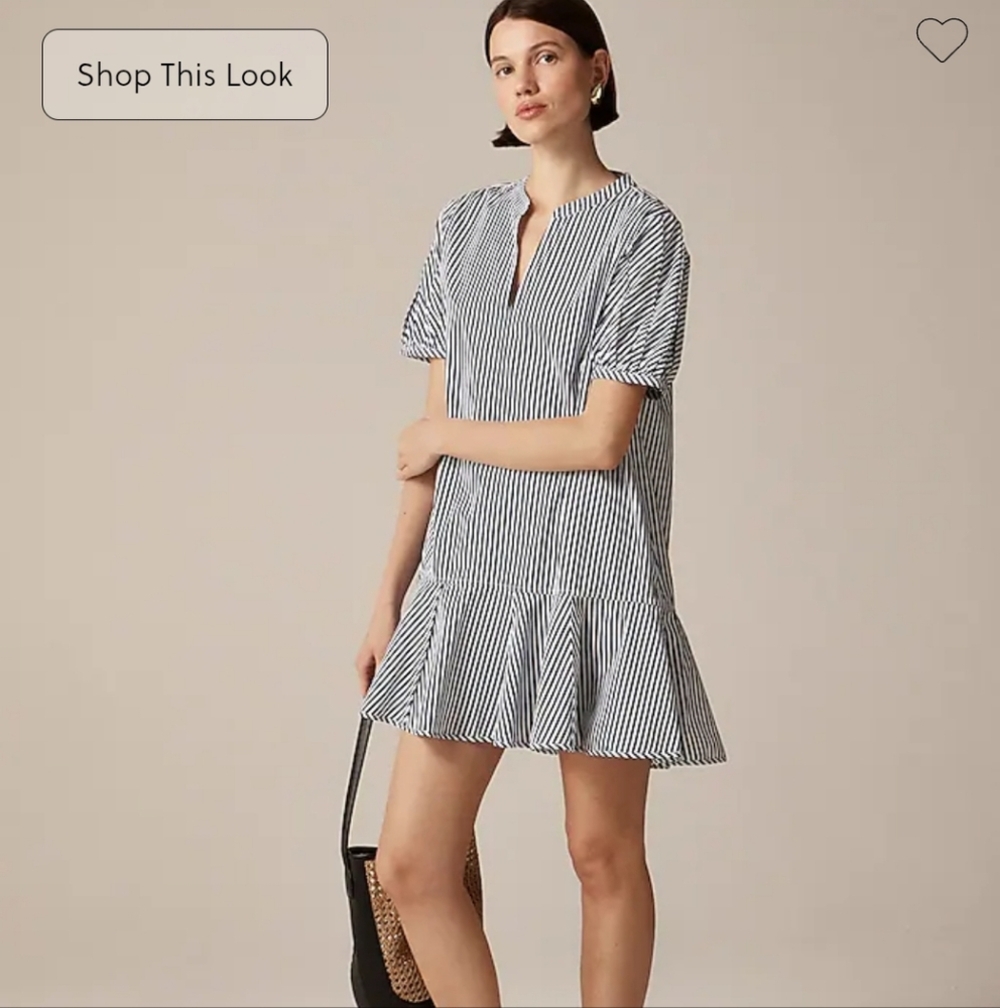 J Crew Delilah dress in striped cotton poplin CJ495 SZ S NWT